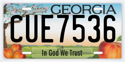 GA license plate CUE7536