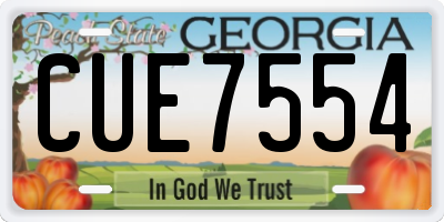 GA license plate CUE7554