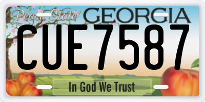 GA license plate CUE7587