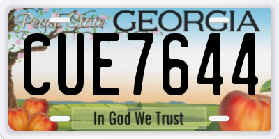 GA license plate CUE7644