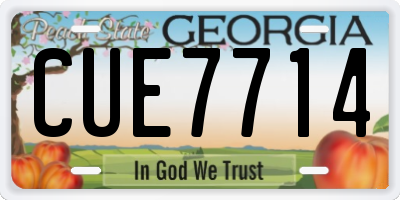 GA license plate CUE7714