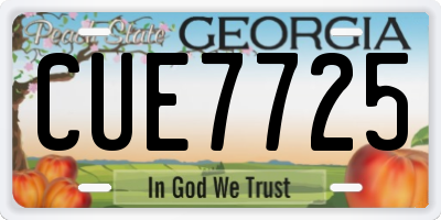 GA license plate CUE7725