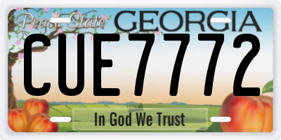GA license plate CUE7772