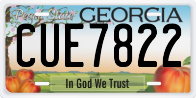 GA license plate CUE7822