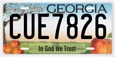 GA license plate CUE7826