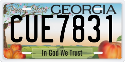GA license plate CUE7831