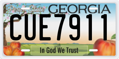 GA license plate CUE7911