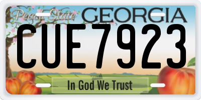 GA license plate CUE7923