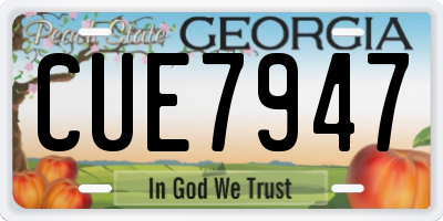 GA license plate CUE7947