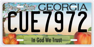 GA license plate CUE7972