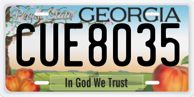 GA license plate CUE8035