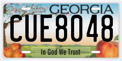 GA license plate CUE8048