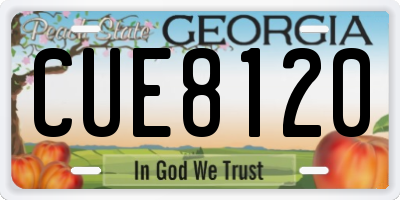GA license plate CUE8120