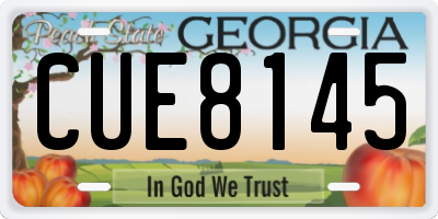 GA license plate CUE8145