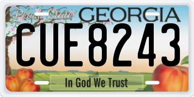 GA license plate CUE8243