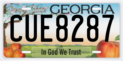 GA license plate CUE8287