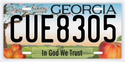 GA license plate CUE8305