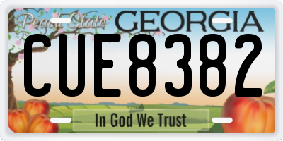 GA license plate CUE8382