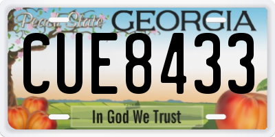 GA license plate CUE8433