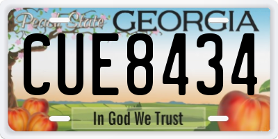 GA license plate CUE8434