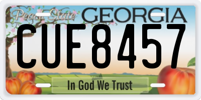 GA license plate CUE8457