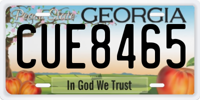 GA license plate CUE8465