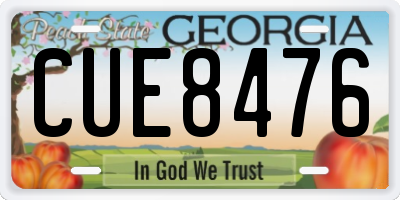 GA license plate CUE8476