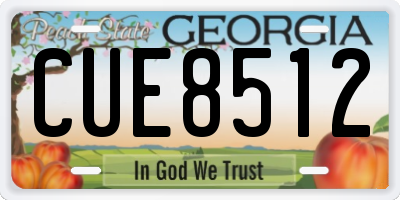 GA license plate CUE8512