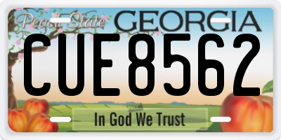 GA license plate CUE8562