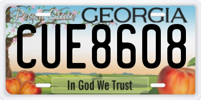 GA license plate CUE8608