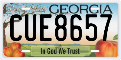 GA license plate CUE8657