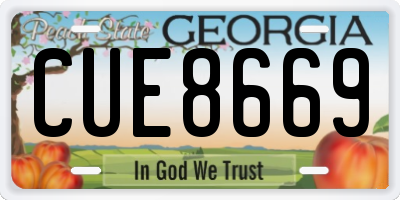 GA license plate CUE8669