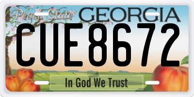 GA license plate CUE8672