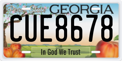 GA license plate CUE8678