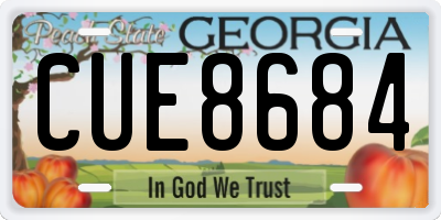 GA license plate CUE8684