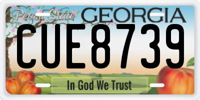 GA license plate CUE8739