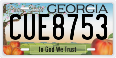 GA license plate CUE8753