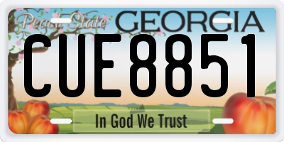 GA license plate CUE8851
