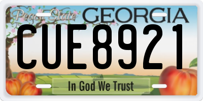 GA license plate CUE8921