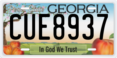 GA license plate CUE8937