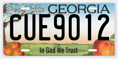 GA license plate CUE9012
