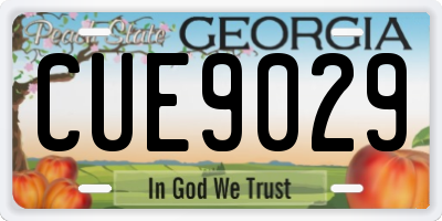 GA license plate CUE9029