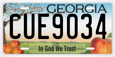 GA license plate CUE9034