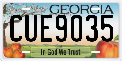 GA license plate CUE9035
