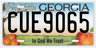 GA license plate CUE9065