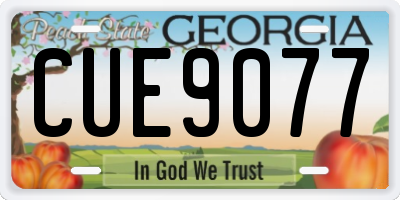 GA license plate CUE9077