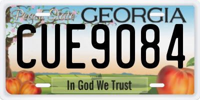 GA license plate CUE9084