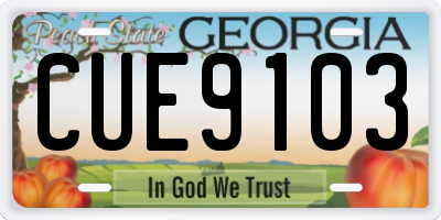 GA license plate CUE9103