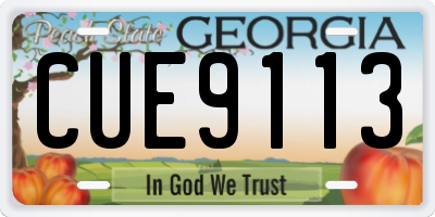 GA license plate CUE9113