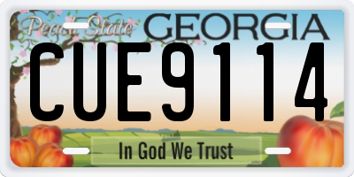 GA license plate CUE9114